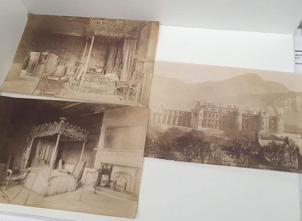 Holyrood Palace - 3x Old Monochrome Plates / Photos From 1800's