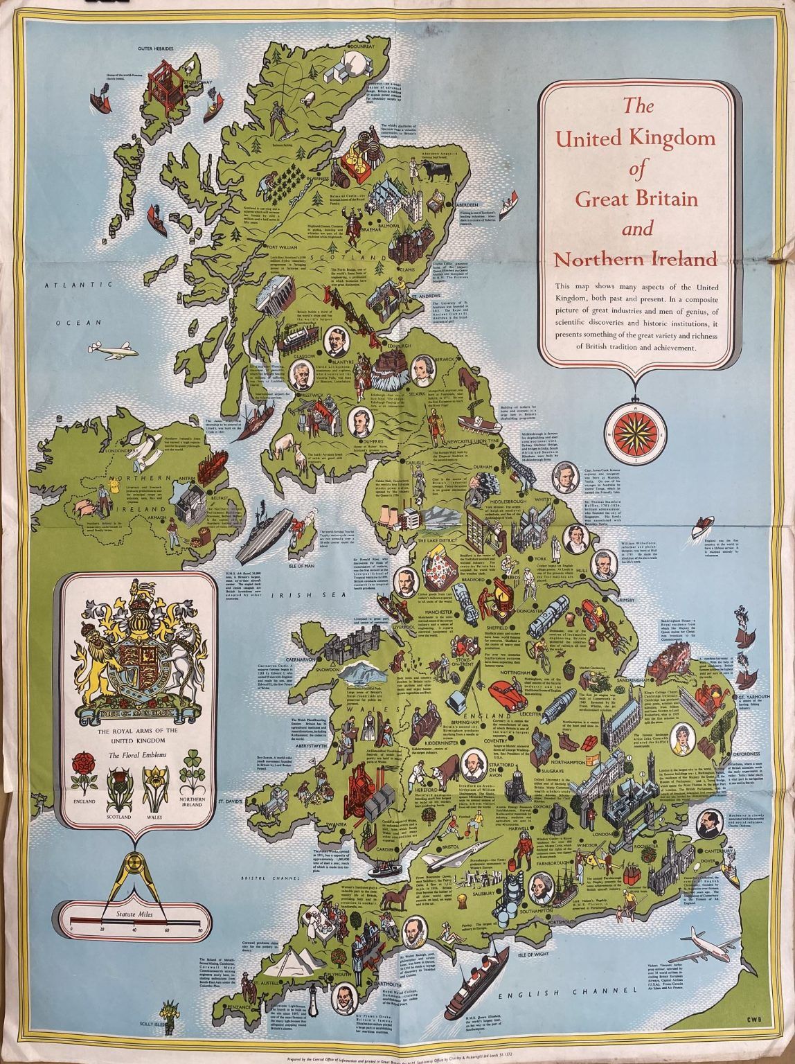 VINTAGE MAP: The United Kingdom of Great Britain and Northern Ireland