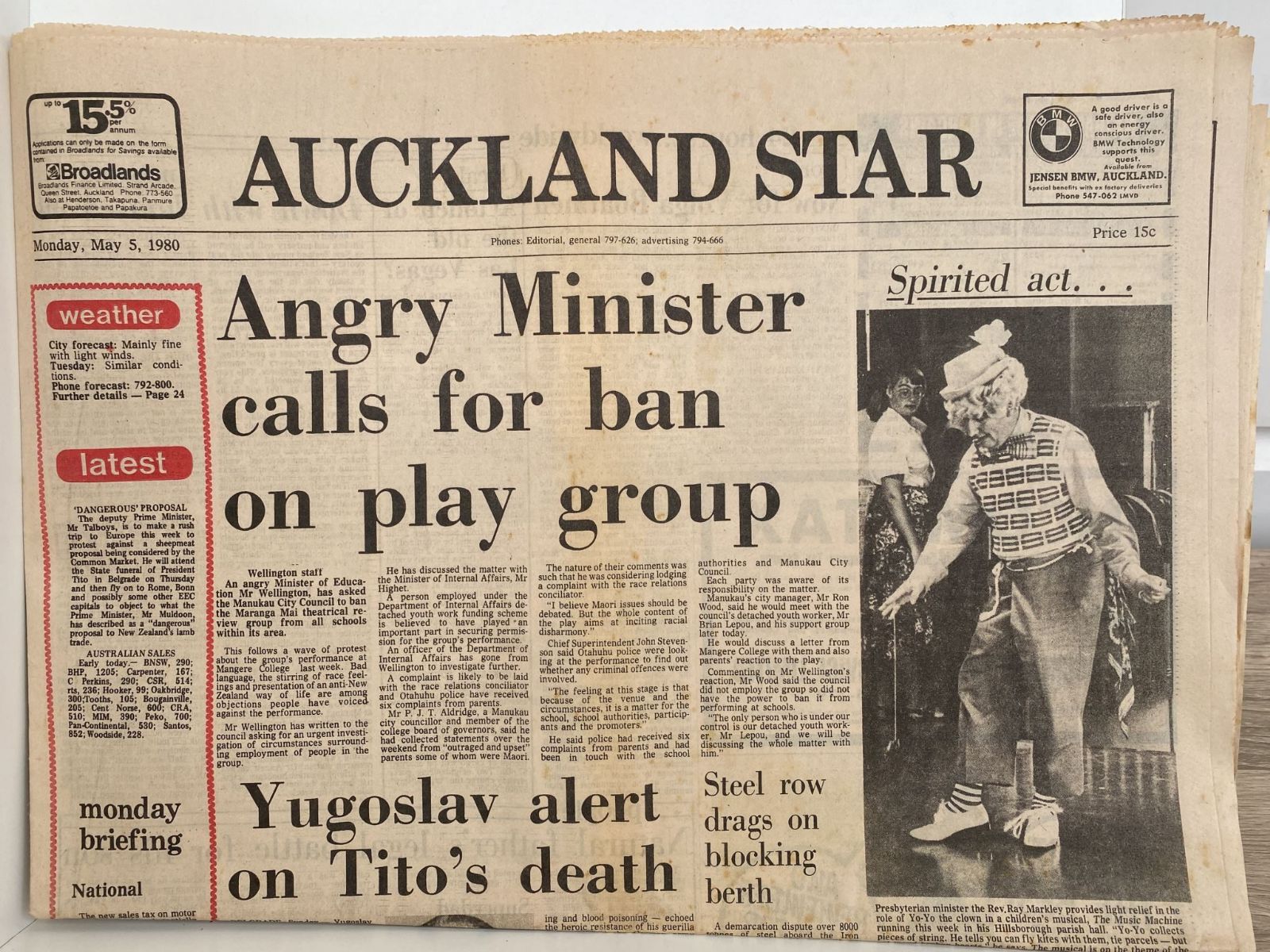 OLD NEWSPAPER: Auckland Star - 5th May 1980