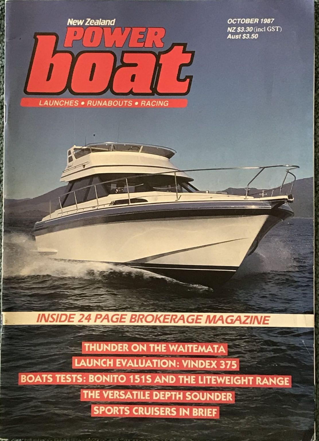 VINTAGE MAGAZINE: Power Boat New Zealand - Vol.4 - No.5 - October 1987