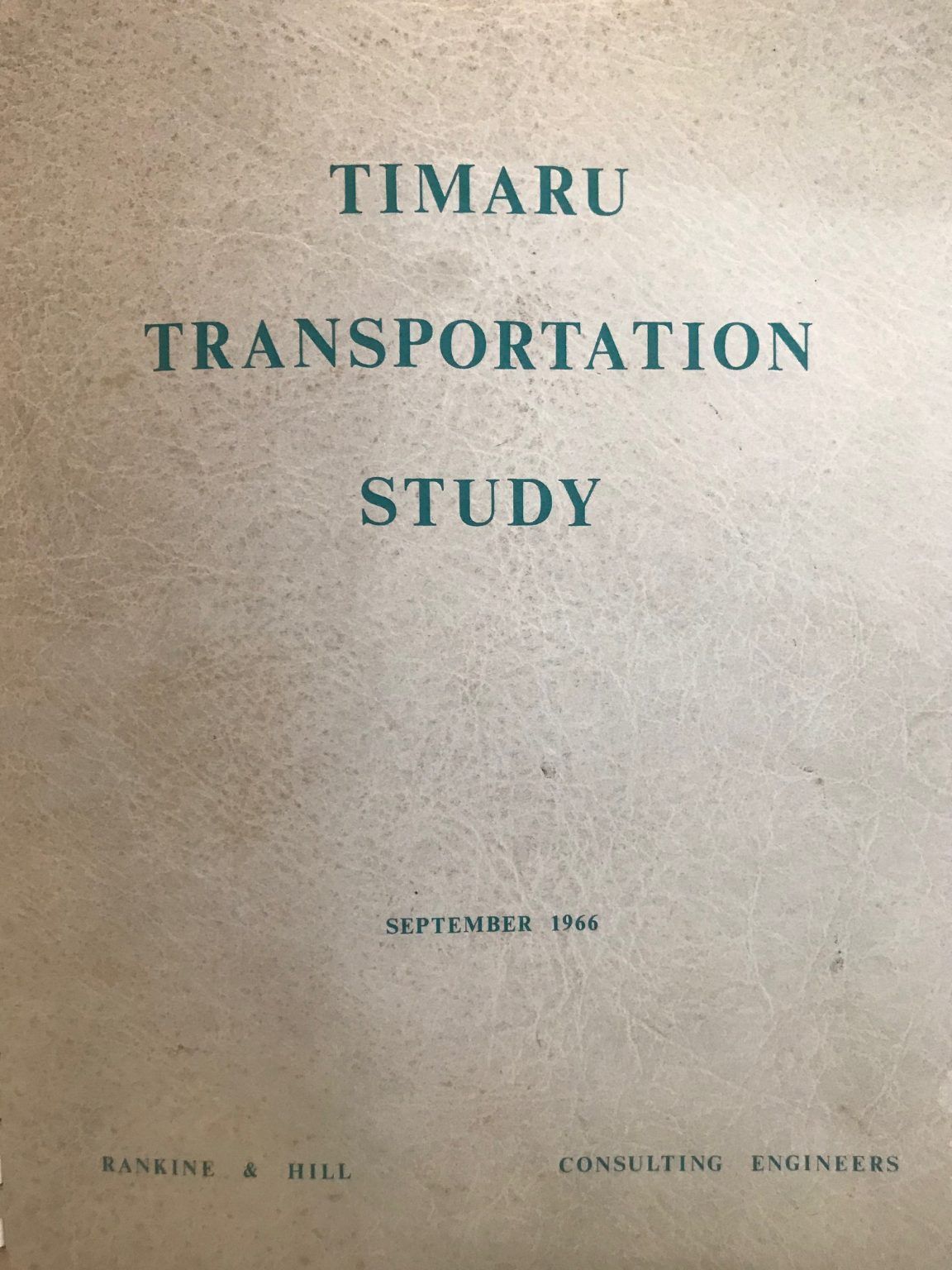 TIMARU TRANSPORTATION STUDY: September 1966