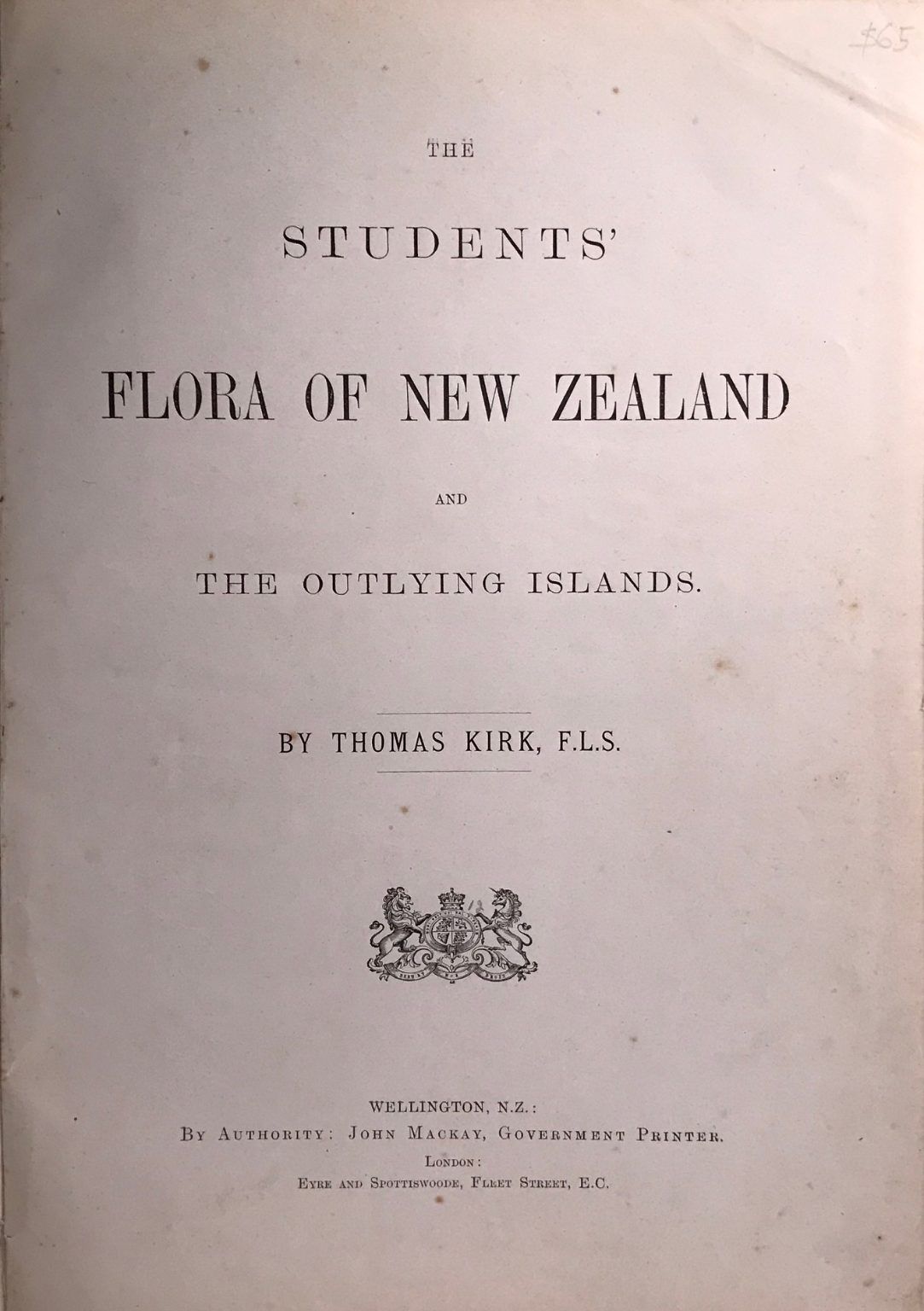 FLORA OF NEW ZEALAND: And the outlying Islands