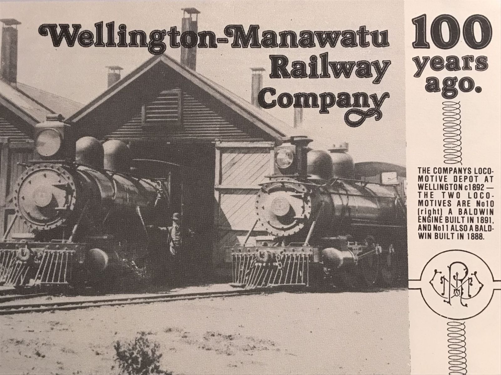 WELLINGTON - MANAWATU RAILWAY COMPANY: 100 Years Ago