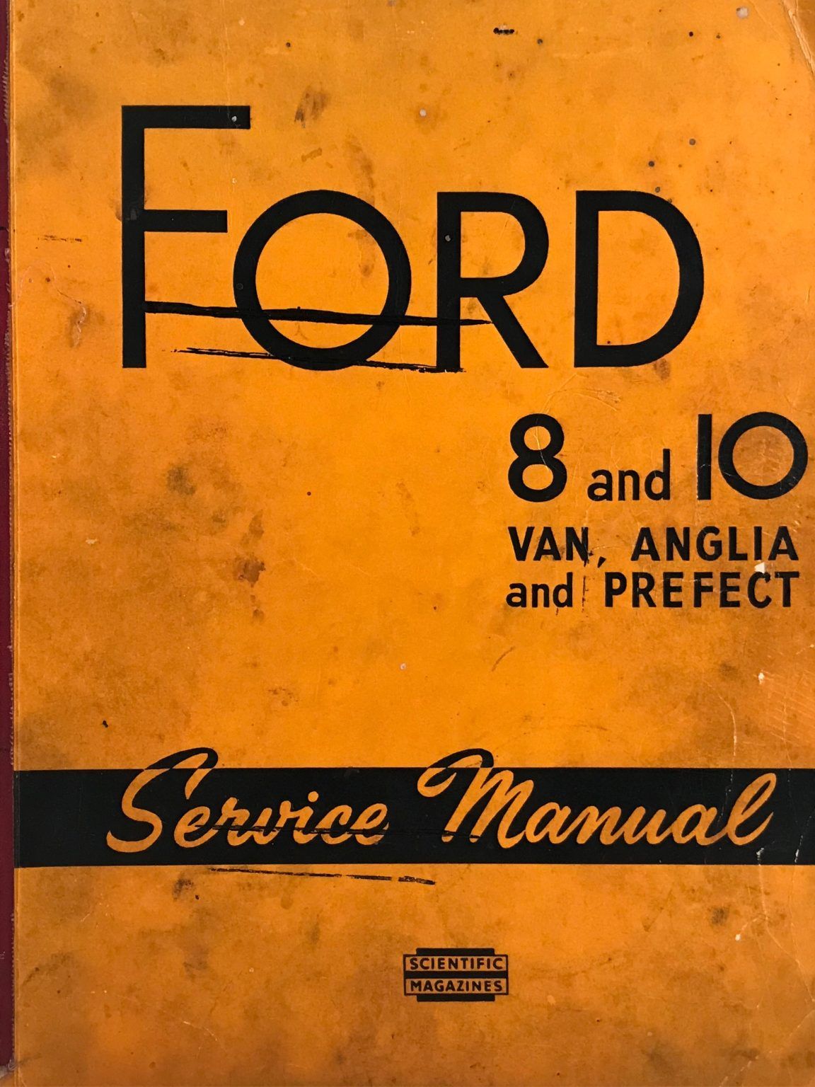 VINTAGE MOTOR SERVICE MANUAL: Ford 8 and 10 Van, Anglia and Prefect