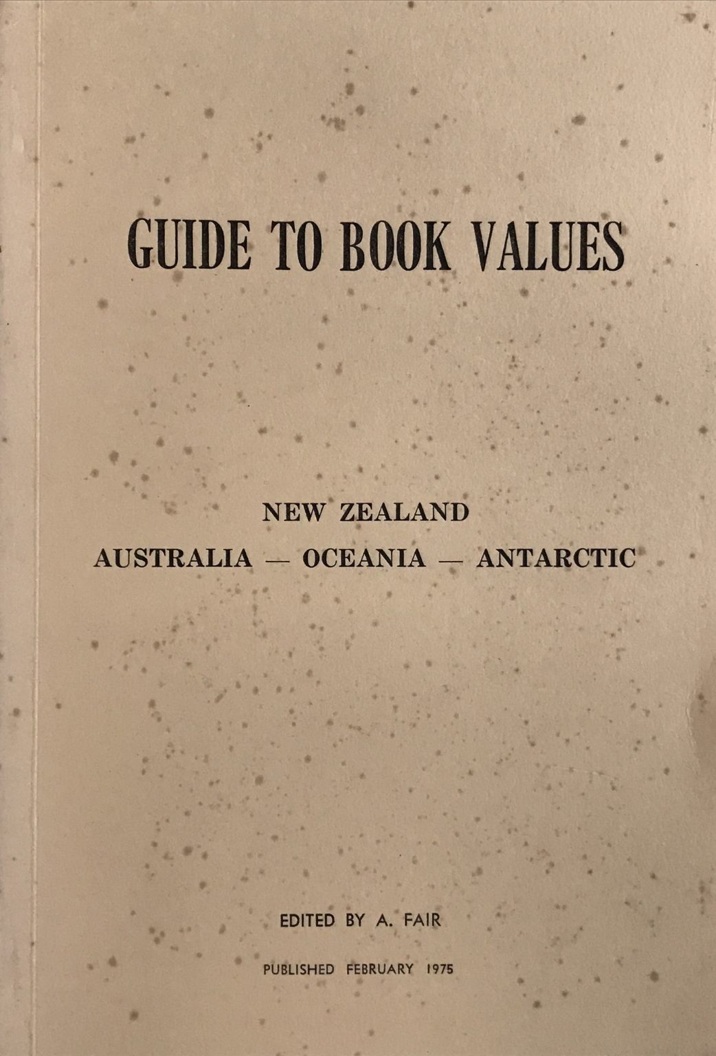 GUIDE TO BOOK VALUES: New Zealand, Australia, Oceania