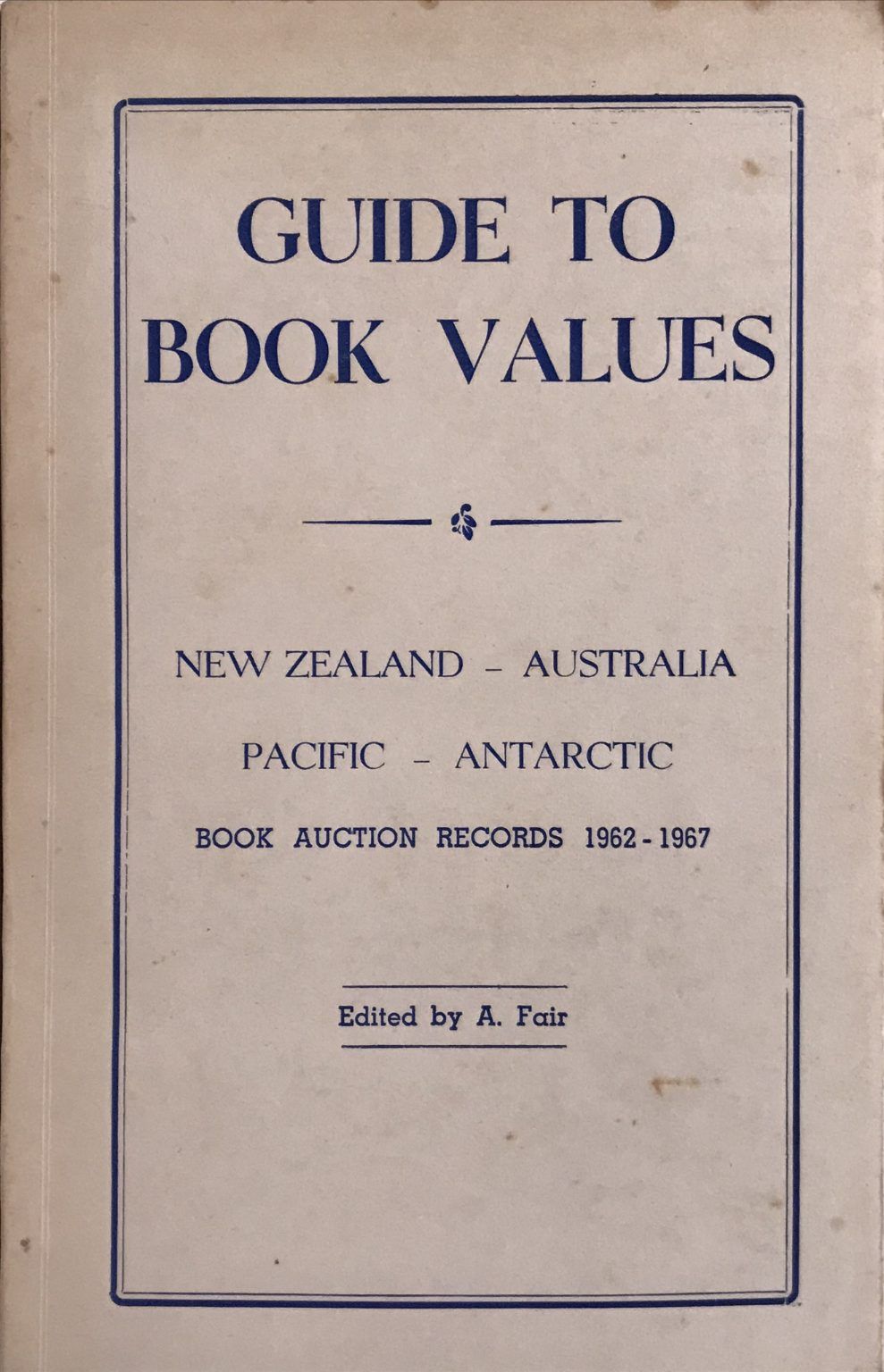 GUIDE TO BOOK VALUES 1962-1967: New Zealand, Australia, Pacific