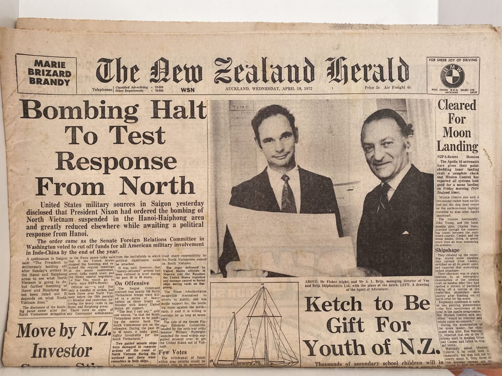 OLD NEWSPAPER: The New Zealand Herald - Vietnam War 19 April 1972