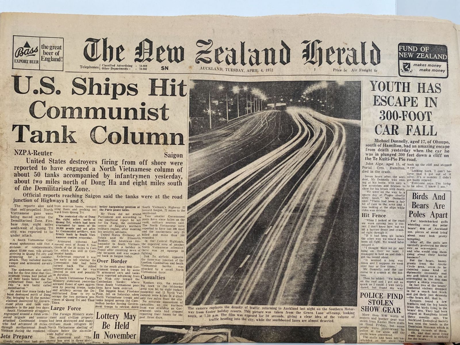 OLD NEWSPAPER: New Zealand Herald - Vietnam War 4 April 1972