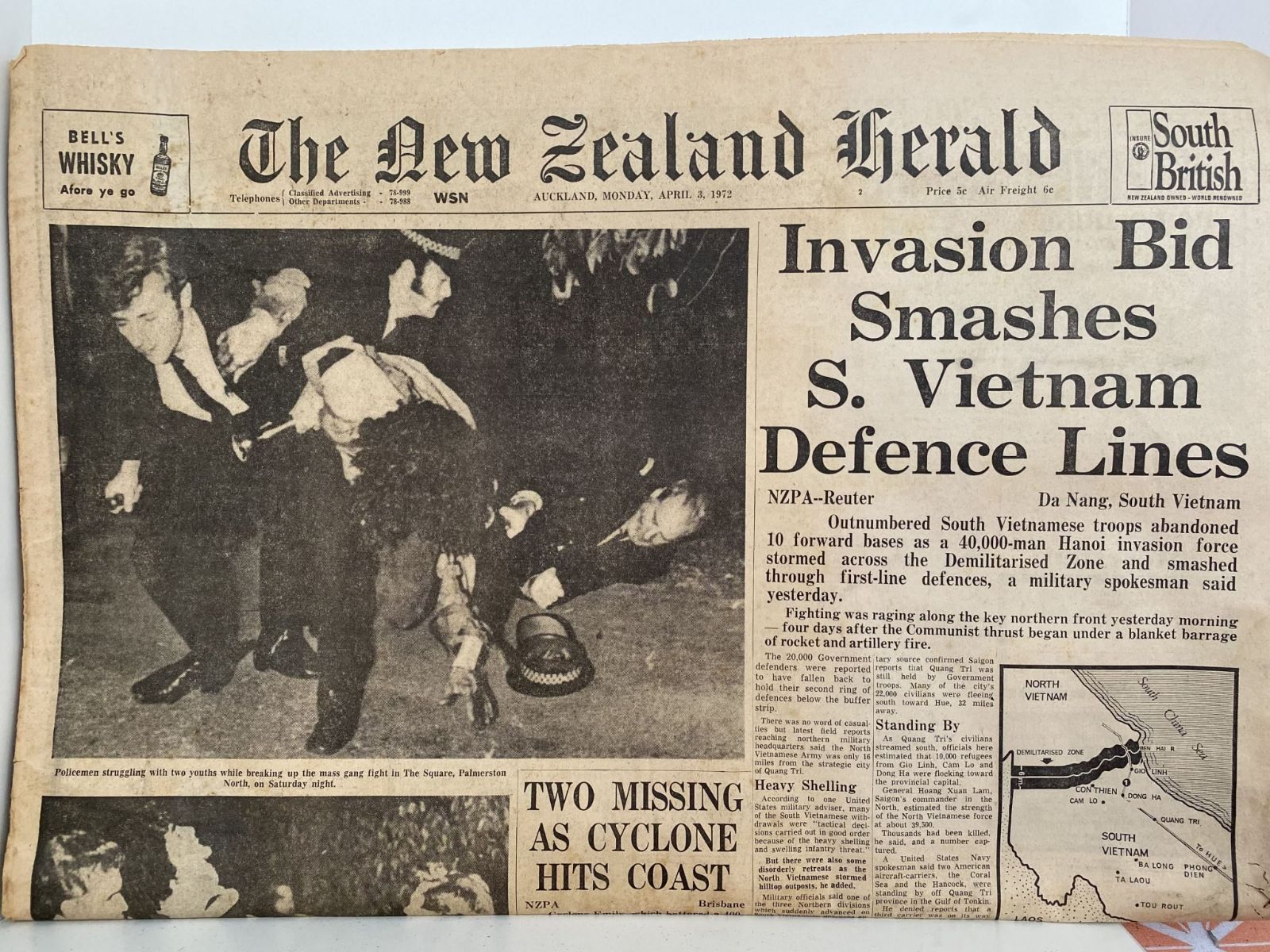 OLD NEWSPAPER: The New Zealand Herald, 3 April 1972 - Vietnam War