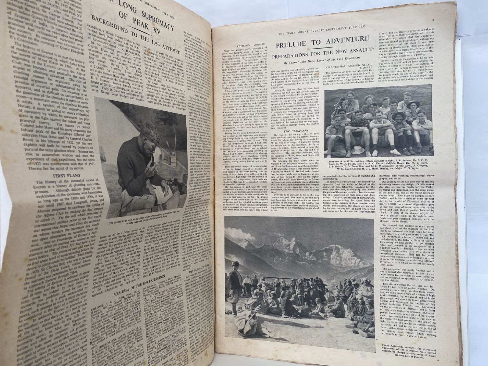 OLD NEWSPAPER: The Times, July 1953 - First Ascent of Mount Everest