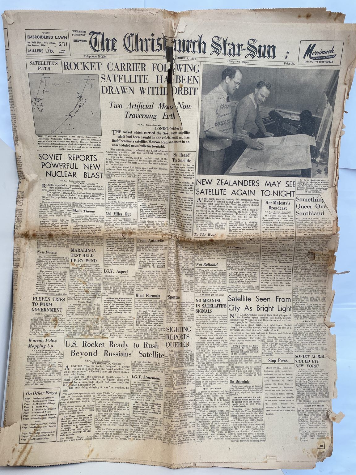 OLD NEWSPAPER: The Christchurch Star-Sun, - 8 October 1957