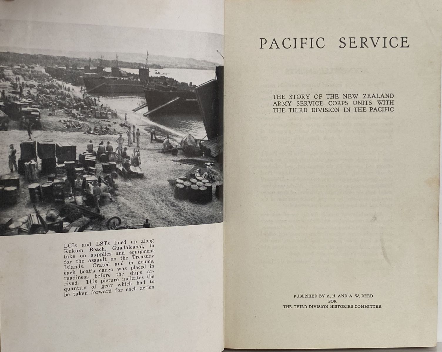 PACIFIC SERVICE: Story of the NZ Army Service Corps Units in the Pacific