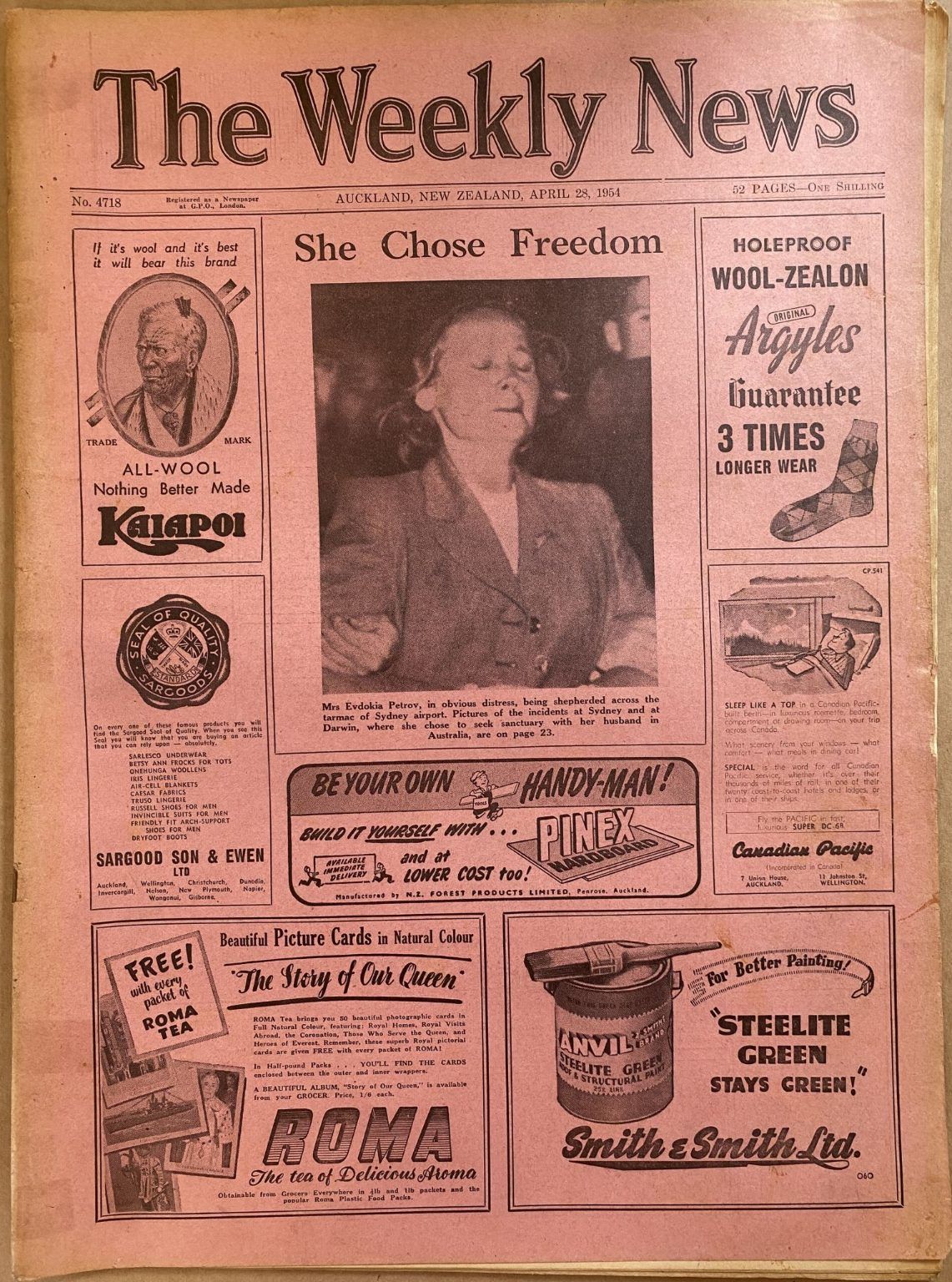 OLD NEWSPAPER: The Weekly News - No. 4718, 28 April 1954