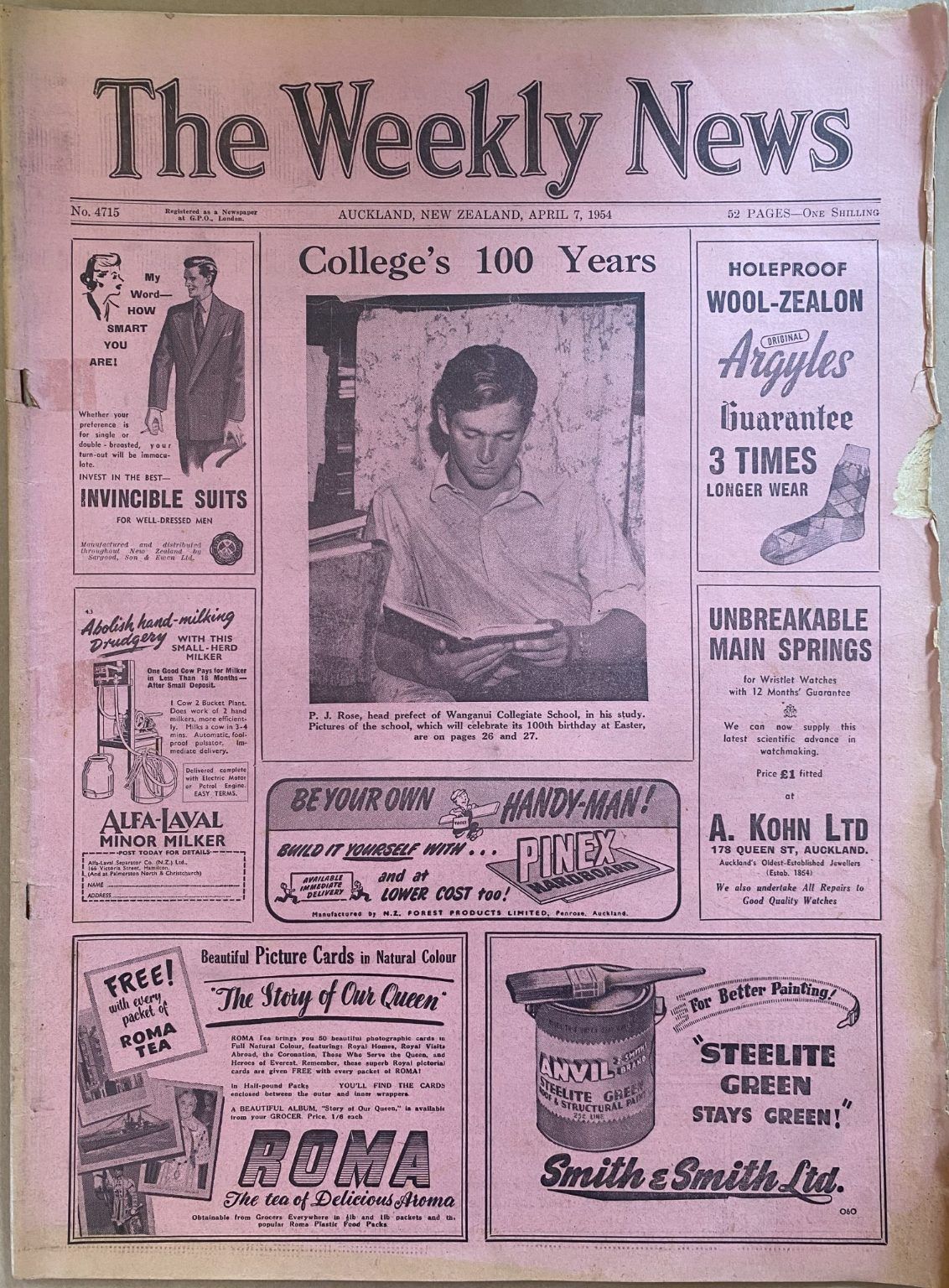 OLD NEWSPAPER: The Weekly News - No. 4715, 7 April 1954