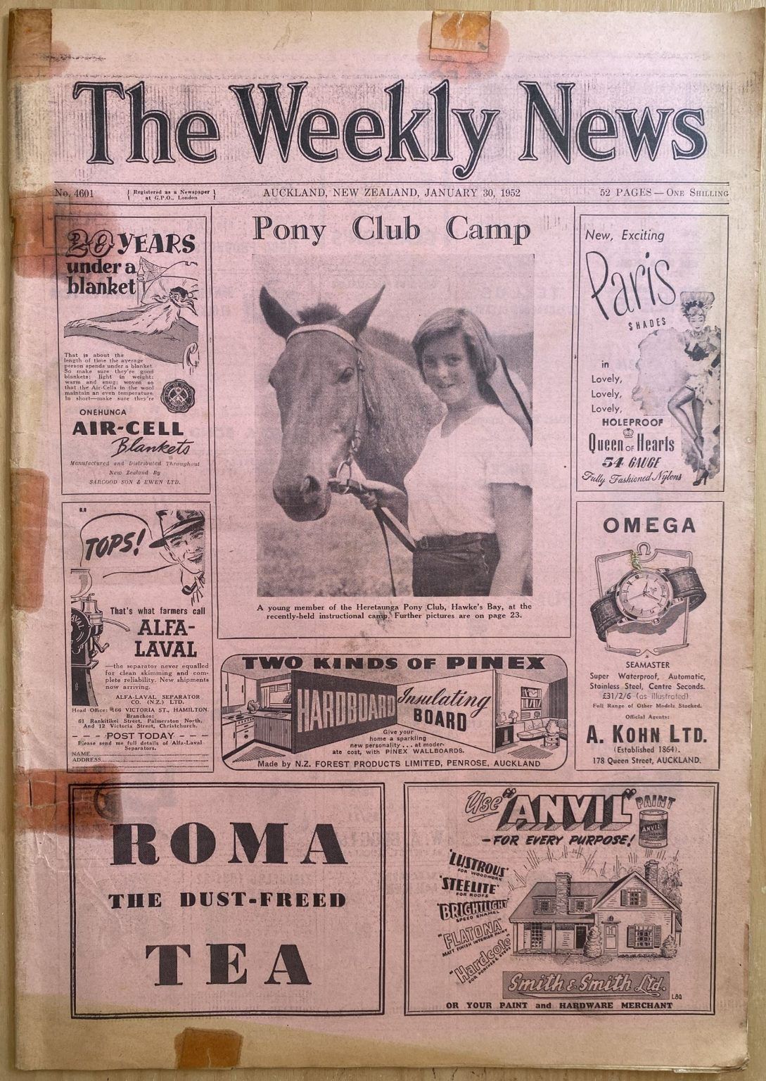 OLD NEWSPAPER: The Weekly News - No. 4601, 30 January 1952