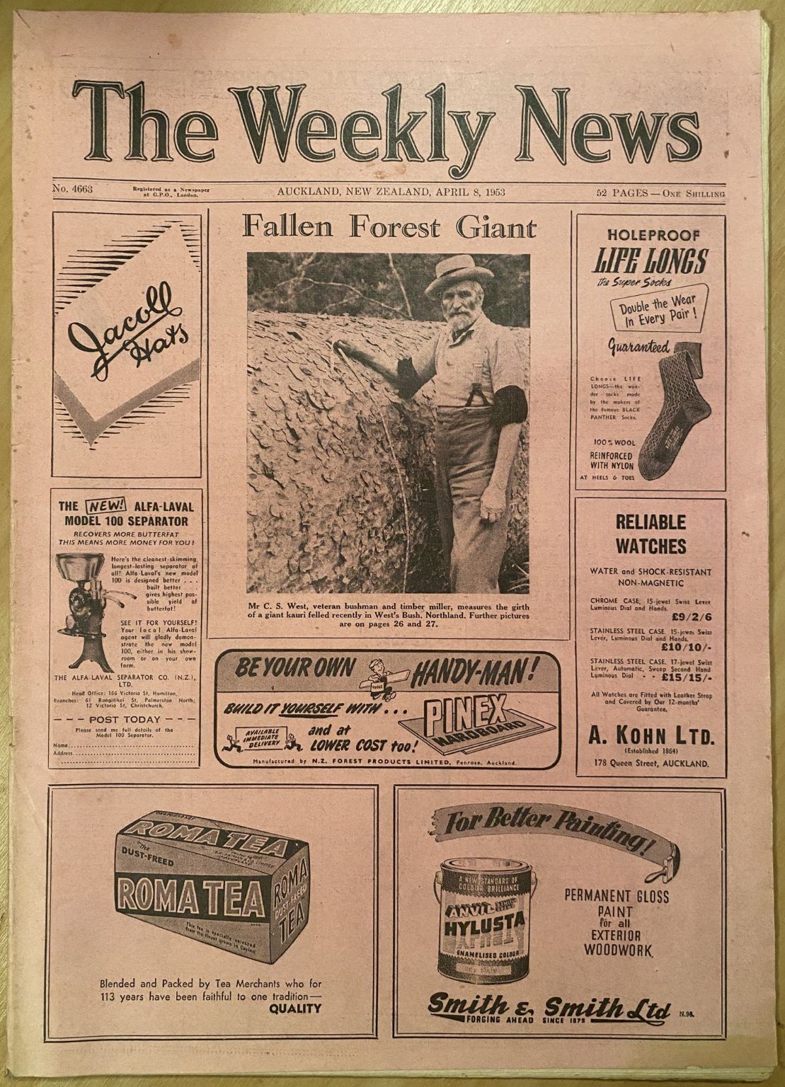 OLD NEWSPAPER: The Weekly News - No. 4663, 8 April 1953