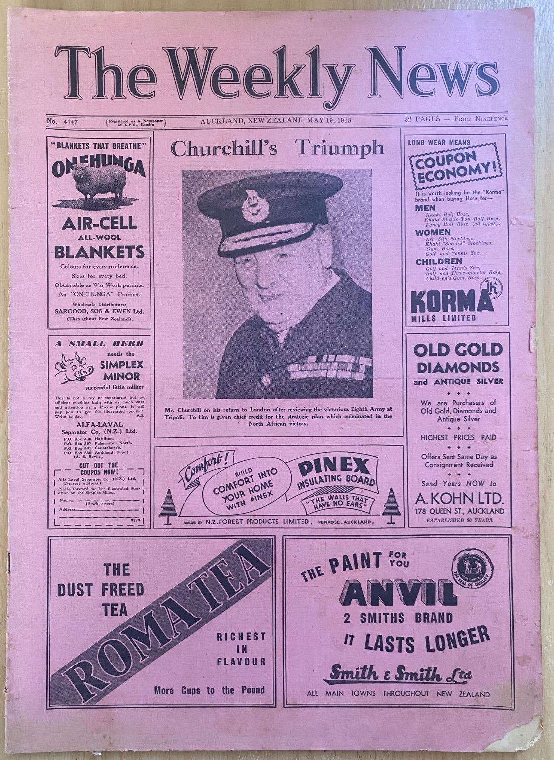 OLD NEWSPAPER: The Weekly News - No. 4147, 19 May 1943